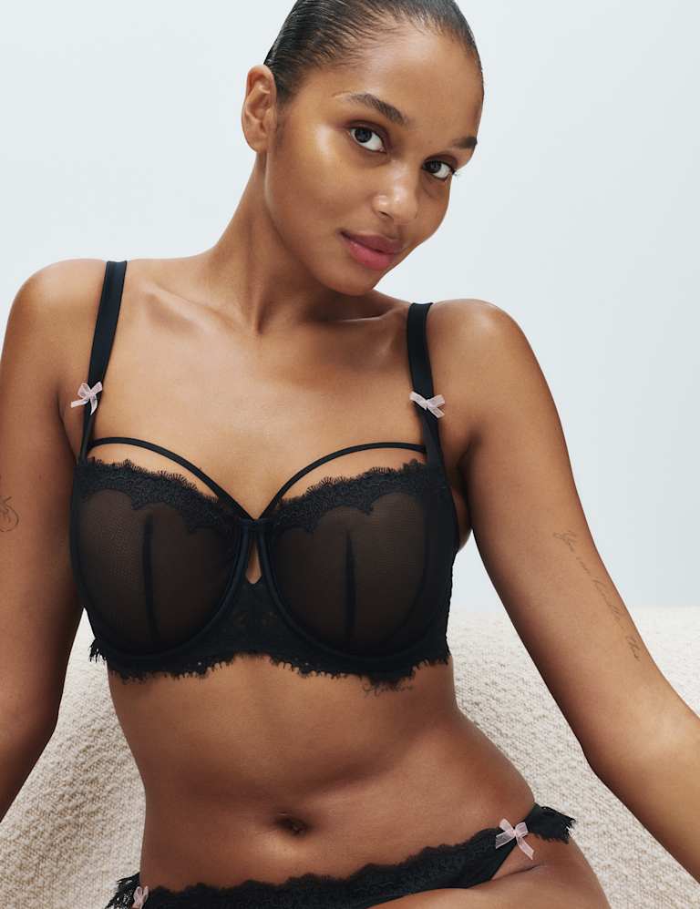 Magda Embroidery Wired Balcony Bra Set F-H 2 of 5