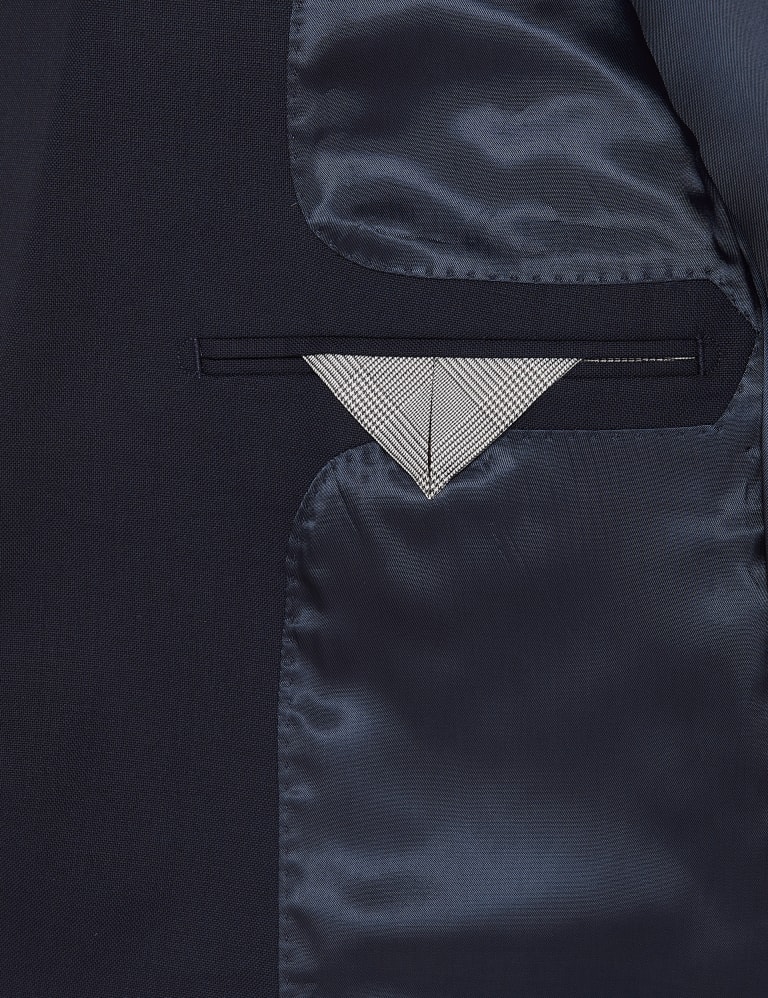 Navy Regular Fit Wool 3 Piece Suit 7 of 8