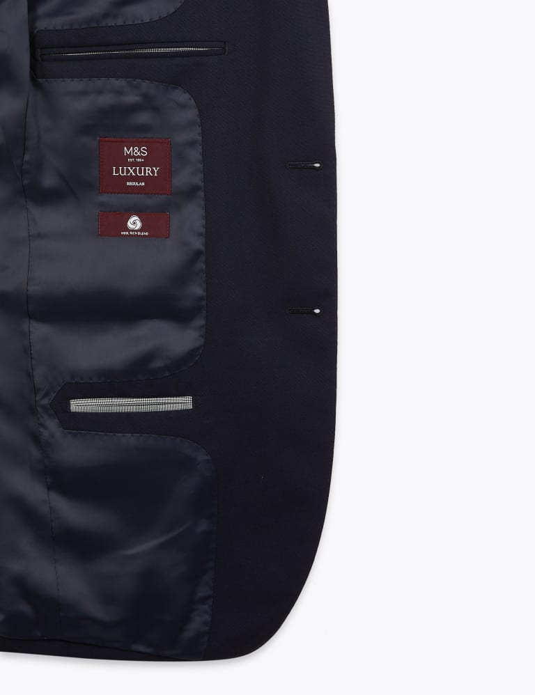 Navy Regular Fit Wool 3 Piece Suit 8 of 8