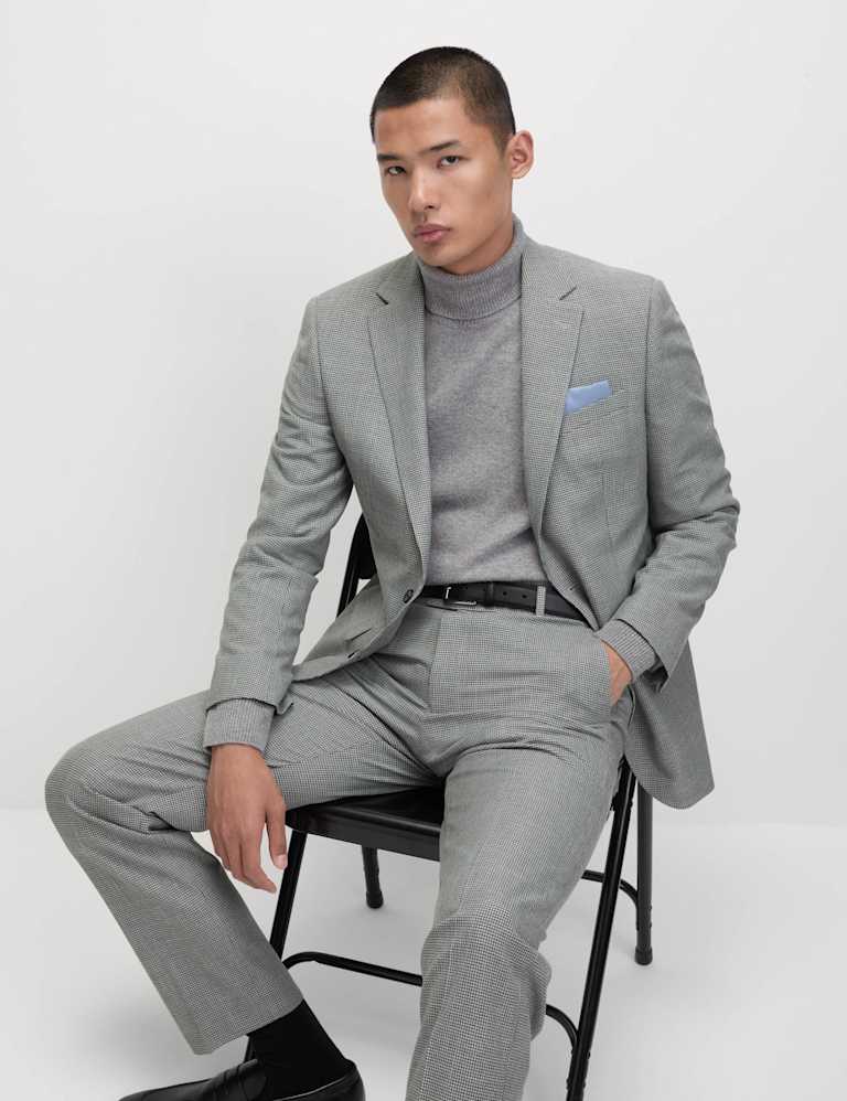 Regular Fit Textured Puppytooth Suit 1 of 6