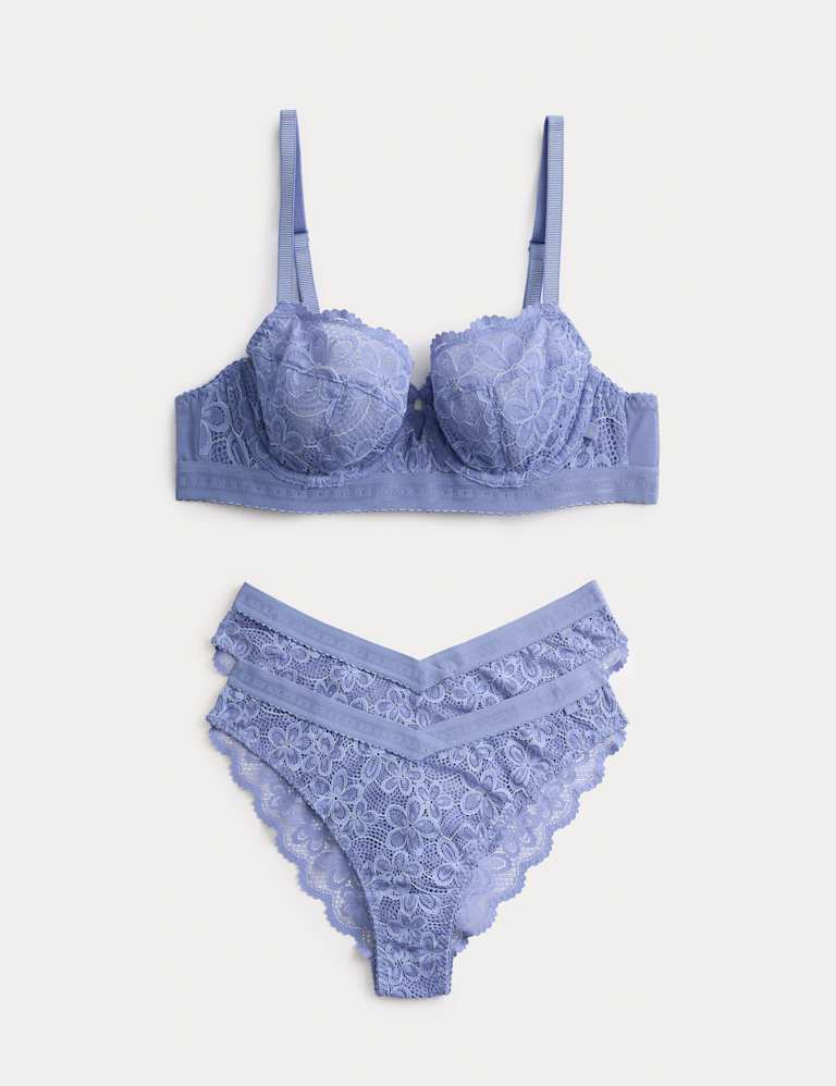 Cleo Lace Wired Balcony Bra Set A-E 2 of 6