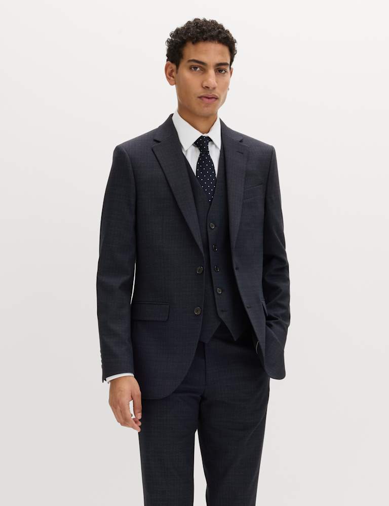 3 Piece Slim Fit Textured Stretch Suit 1 of 6