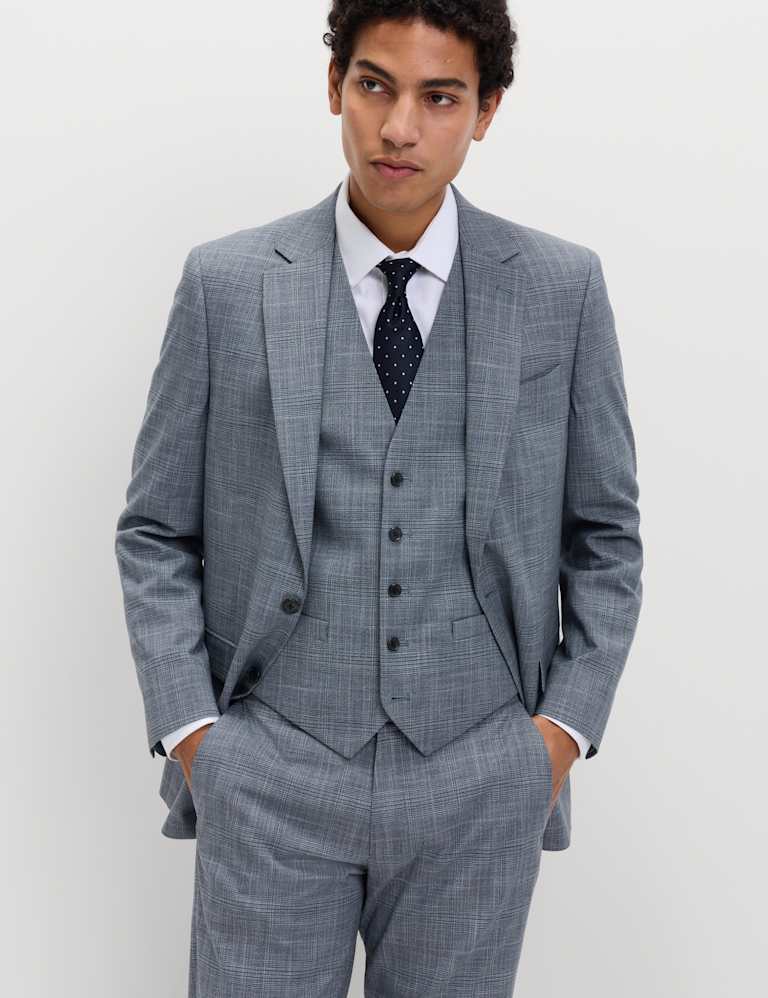 Tailored Fit Check Stretch Suit 1 of 6