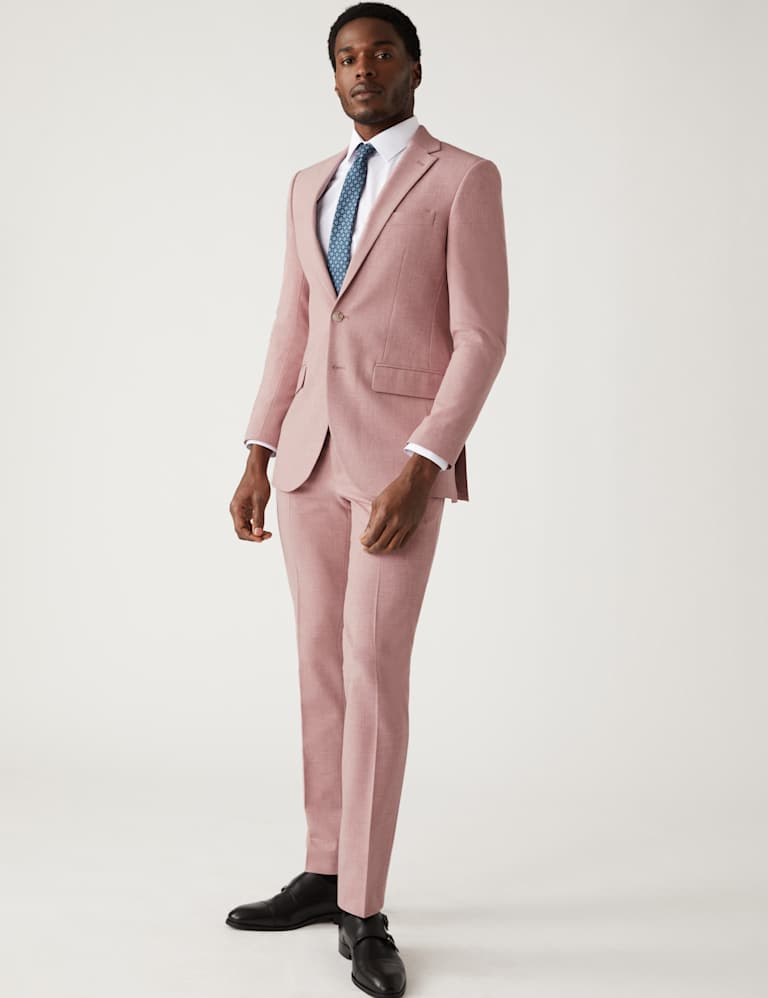 Slim Fit Marl Stretch Suit 1 of 7