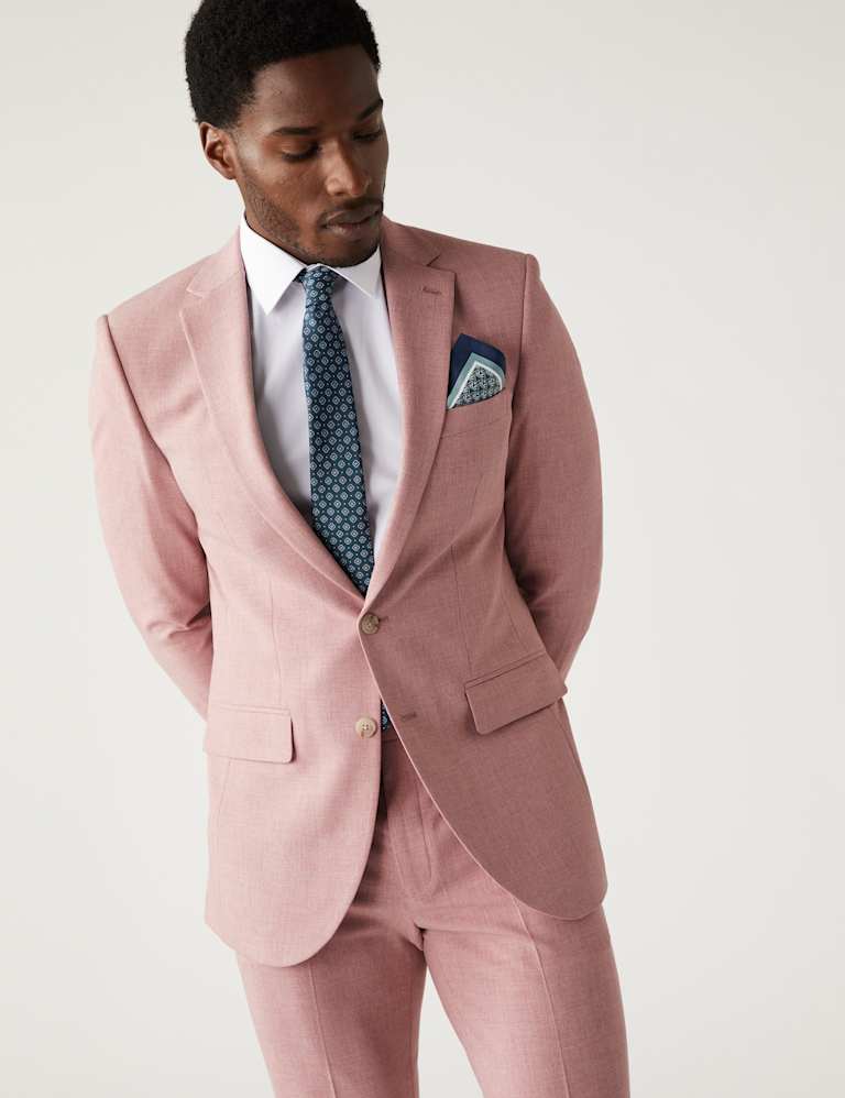 Slim Fit Marl Stretch Suit 2 of 7