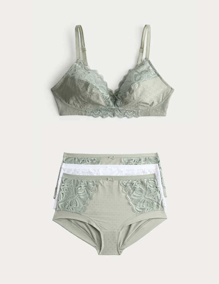 Amelia Lace Non Wired Full Cup Bra Set A-E 2 of 6