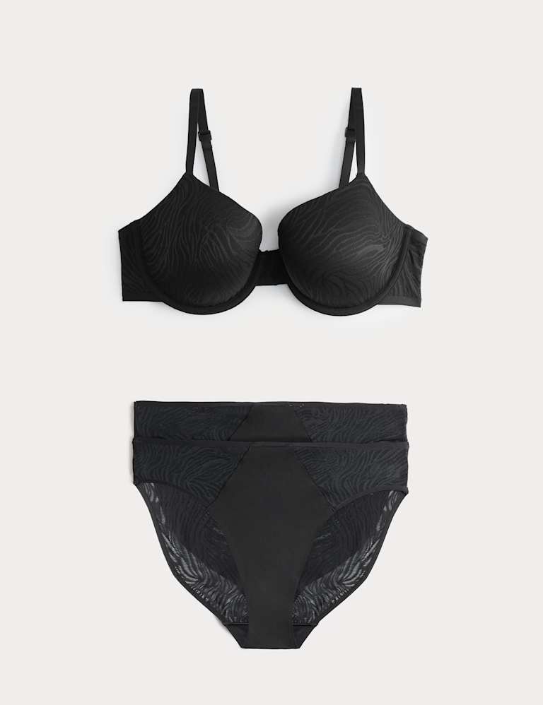 Body Lace Wired Demi Cup Bra Set A-E 2 of 6
