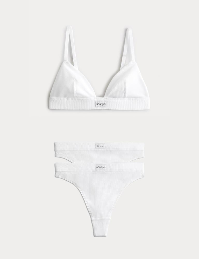 Juni Cotton Rib Non Wired Bralette Set A-E 2 of 6
