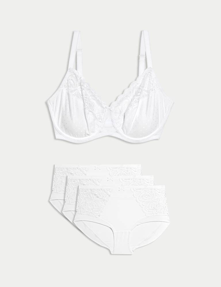 Lace Wired Minimiser Bra Set C-H 2 of 6