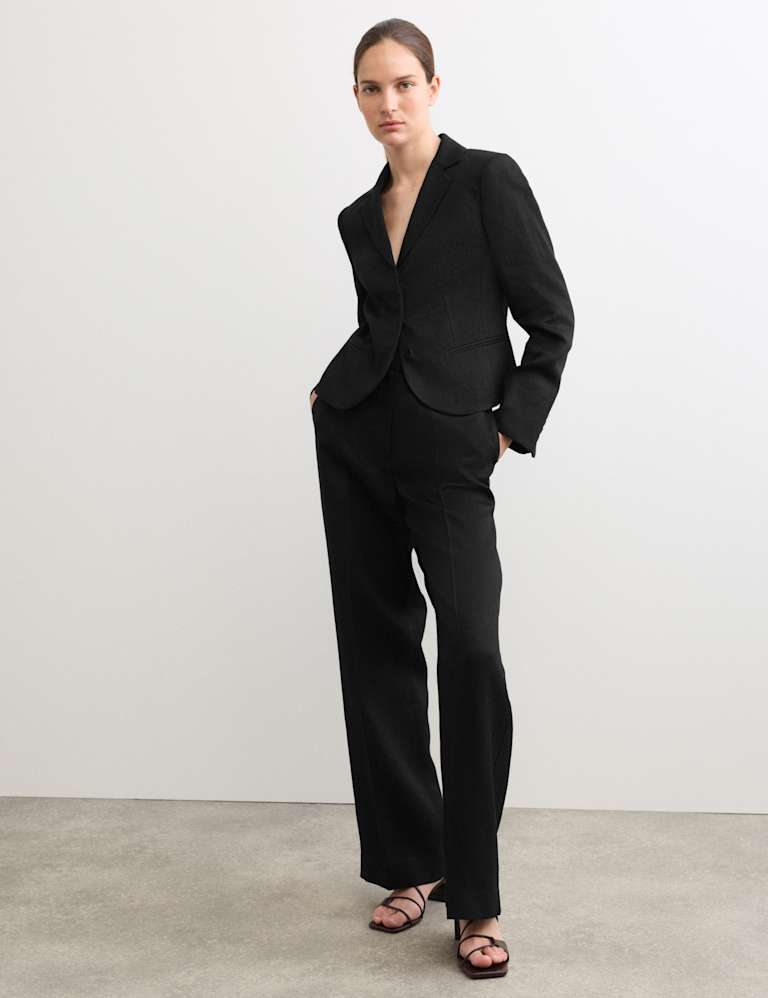 Pure Linen Short Tailored Jacket & Trouser Set 1 of 6