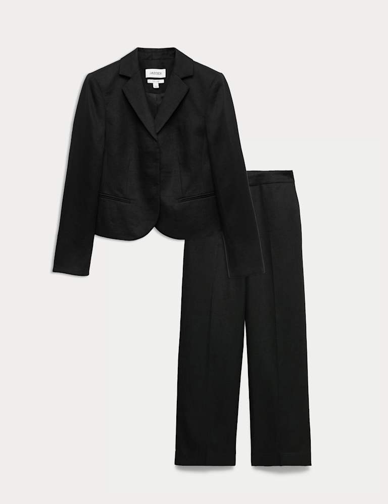 Pure Linen Short Tailored Jacket & Trouser Set 2 of 6