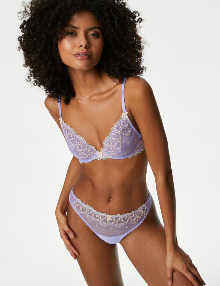 Aletta Embroidery Wired Plunge Bra Set A-E 3 of 6