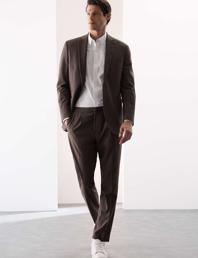 2 Piece Tailored Fit Wool Blend Performance Suit 1 of 6