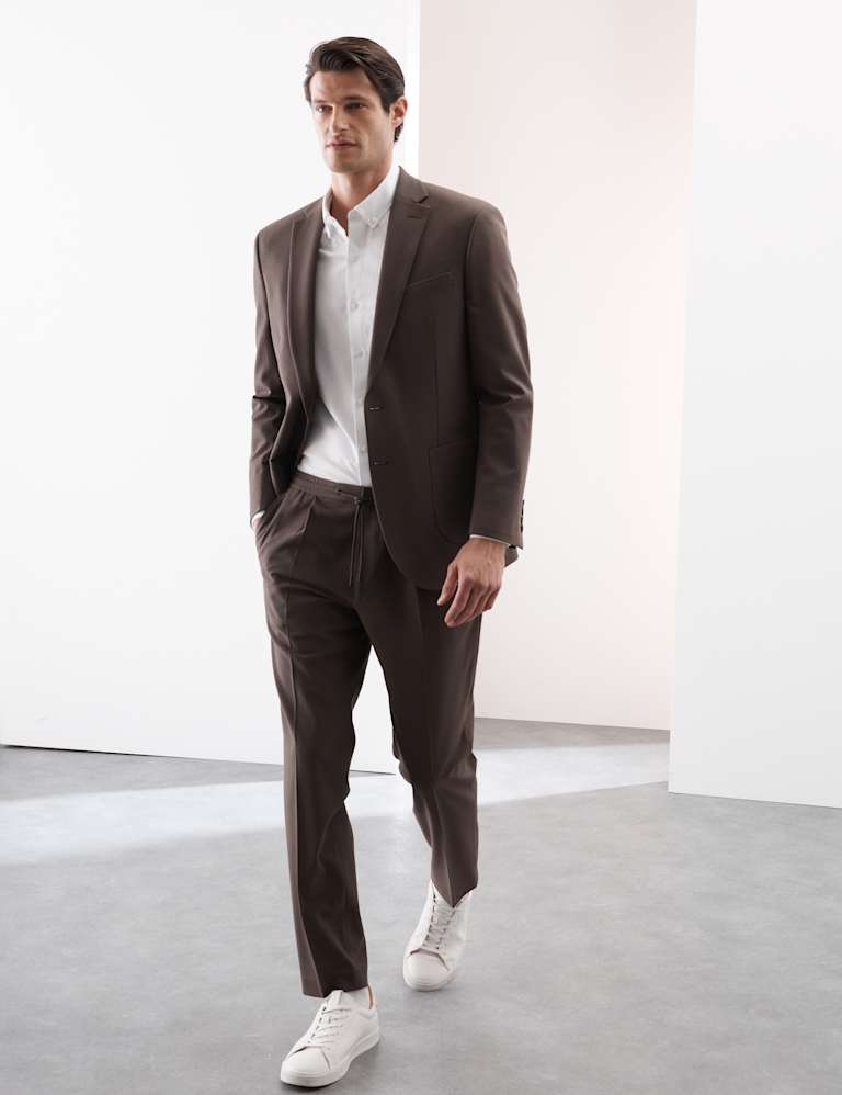 2 Piece Tailored Fit Wool Blend Performance Suit 2 of 6