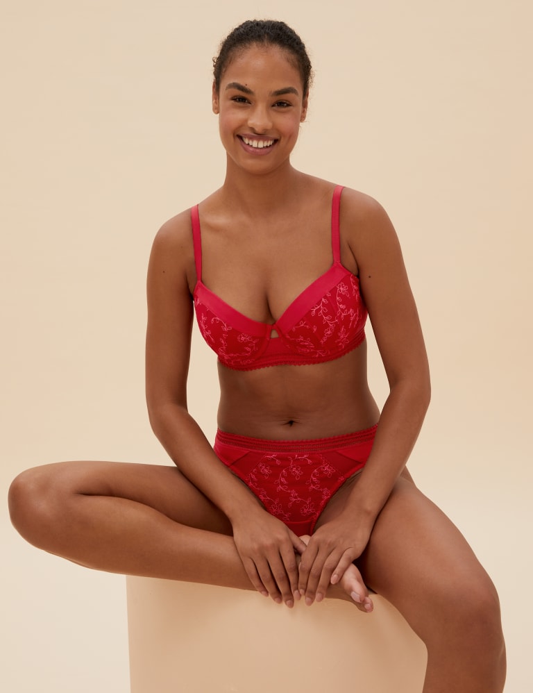 Archive Embroidery Underwired Push-Up Balcony Bra Set A-E 1 of 1