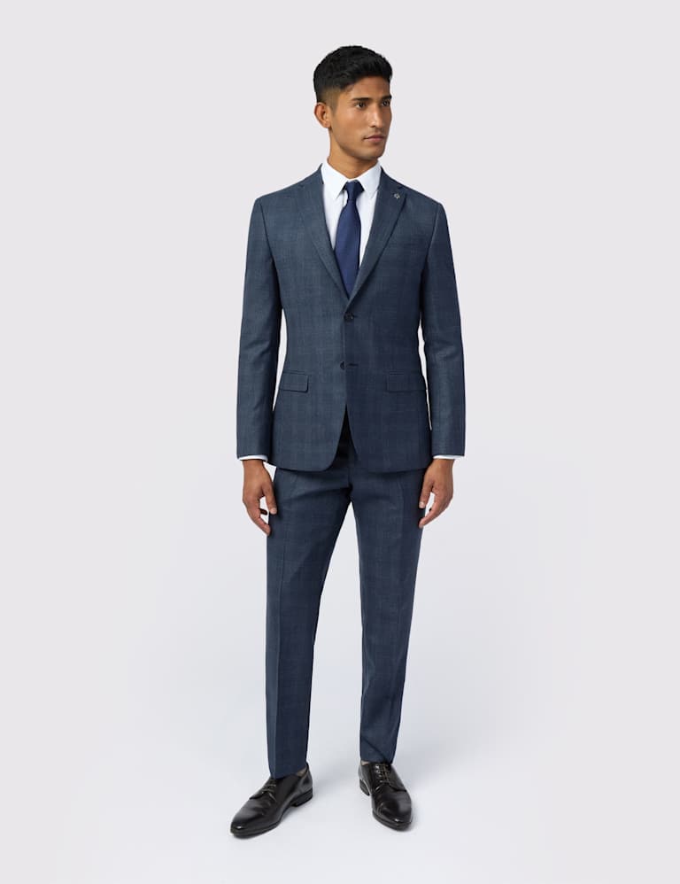 Slim Fit Wool Rich Check Performance Suit 1 of 7