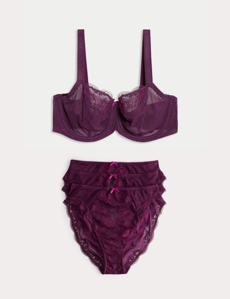 Jasmine Lace Wired Balcony Bra Set F-H 2 of 6