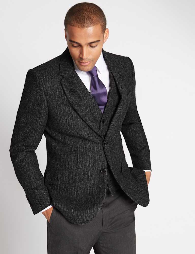 Pure Wool Charcoal Jacket and Waistcoat 1 of 8