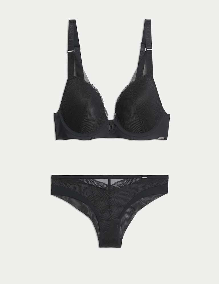 Kyoto Lace Wired Plunge Bra Set A-E 2 of 6