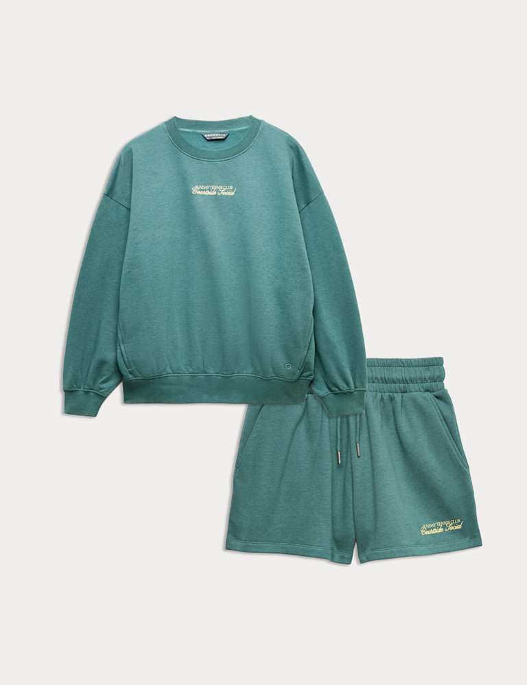 Cotton Sweatshirt & Short Set 2 of 6