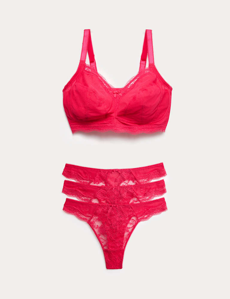 Jasmine Lace Trim Non Wired Bralette Set F+ 2 of 6