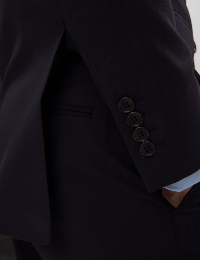 3 Piece Slim Fit Pure Wool Herringbone Suit 6 of 6