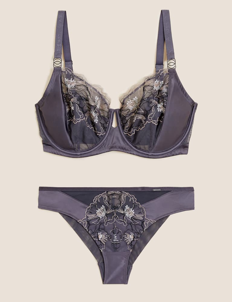 Allure Embroidery Wired Minimiser Bra Set C-G 2 of 6