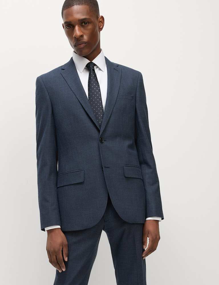 2 Piece Skinny Fit Check Suit 1 of 6