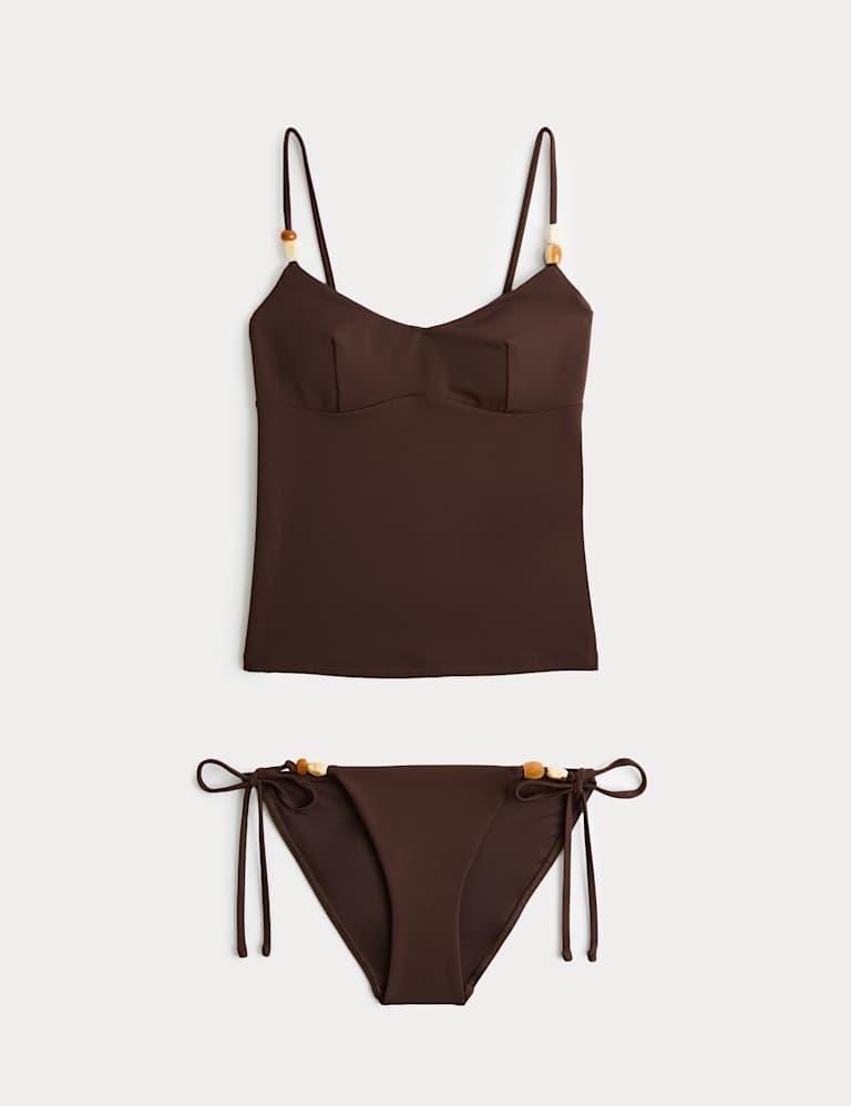 Bead Detail Scoop Neck Tankini Set 2 of 6