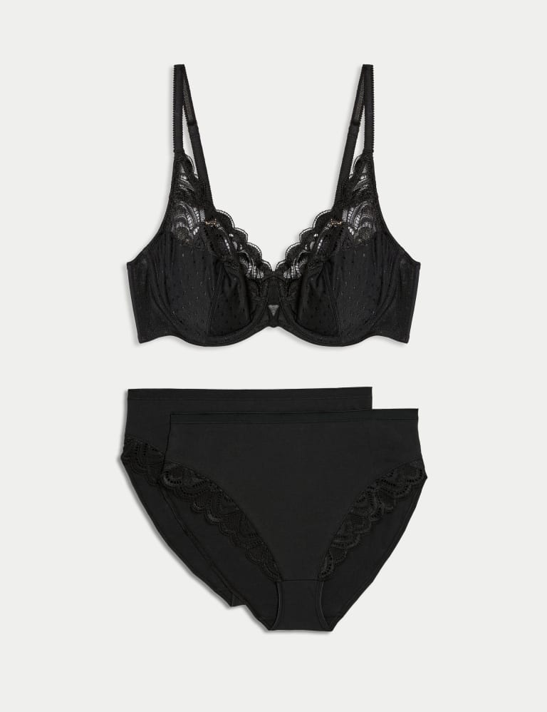 Amelia Lace Wired Full Cup Bra Set A-E 2 of 6