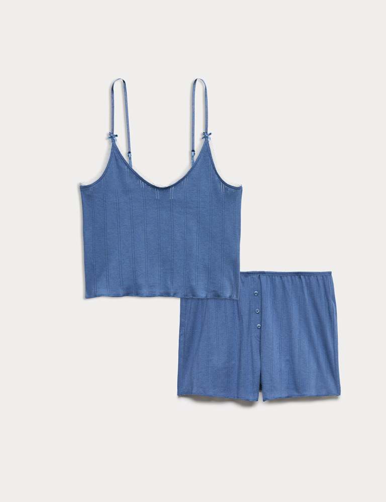Pure Cotton Pointelle Cami Pyjama Top Set 2 of 6