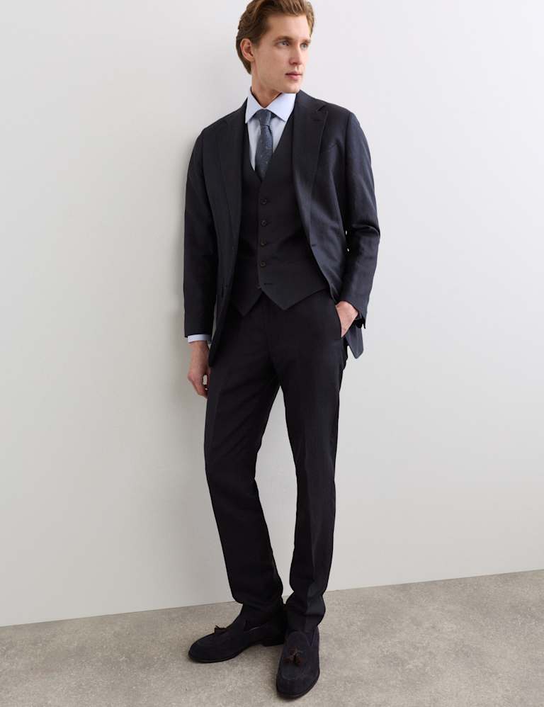 3 Piece Tailored Fit Italian Silk & Linen Suit 5 of 6