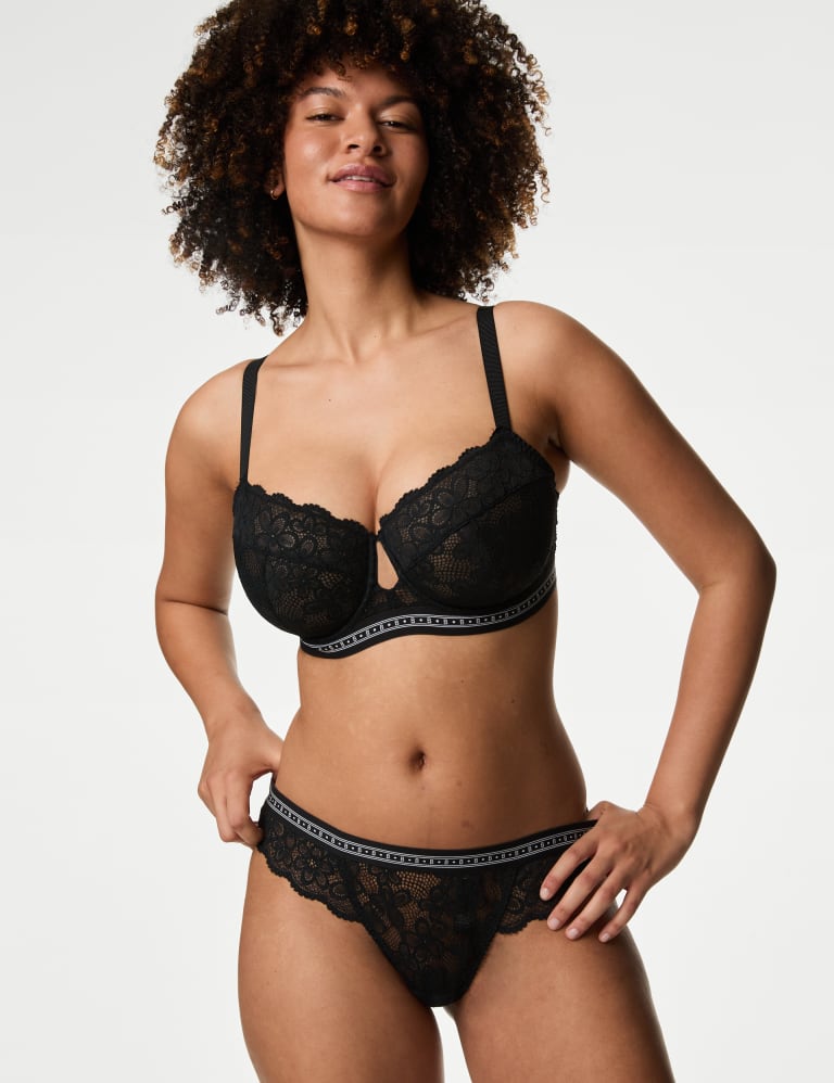 Cleo Lace Wired Balcony Bra Set F-H 4 of 4