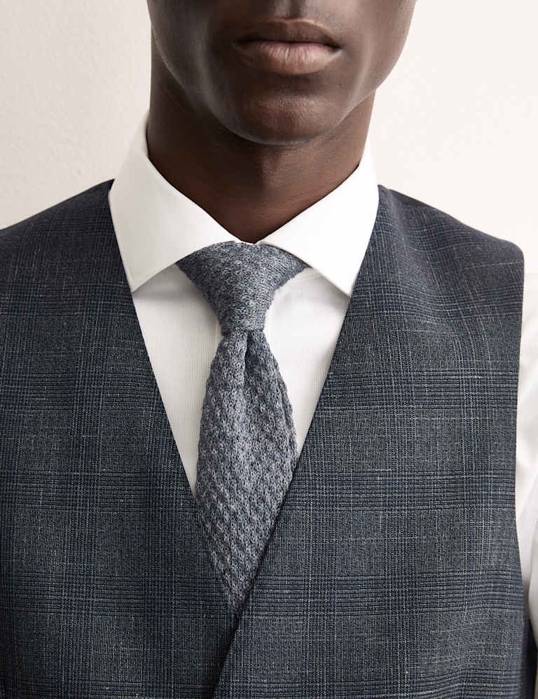 3 Piece Italian Wool Rich Silk Linen Check Suit 6 of 6