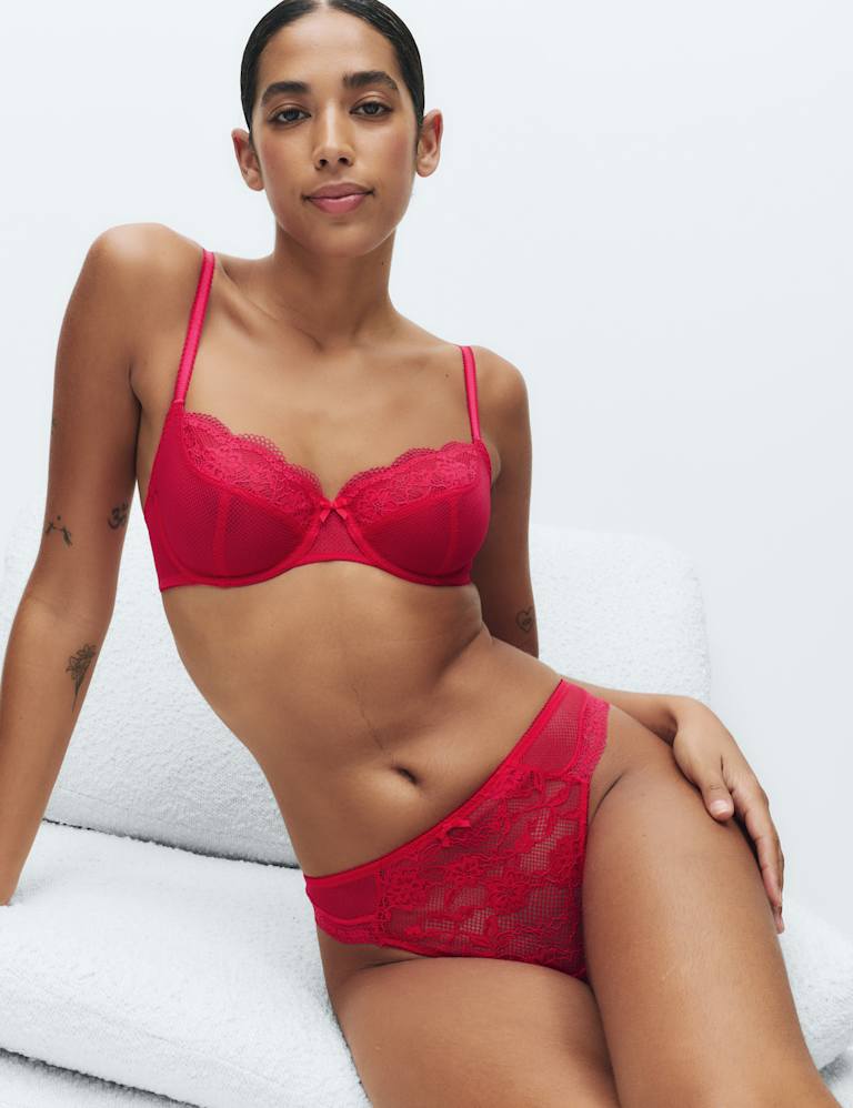 Jasmine Lace Wired Balcony Bra Set A-E 1 of 6