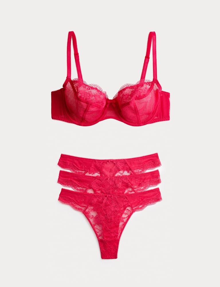 Jasmine Lace Wired Balcony Bra Set A-E 2 of 6