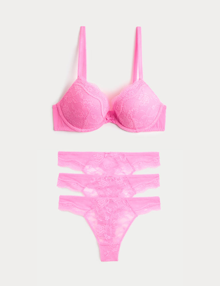Jasmine Lace Wired Plunge Bra Set A-E 2 of 6