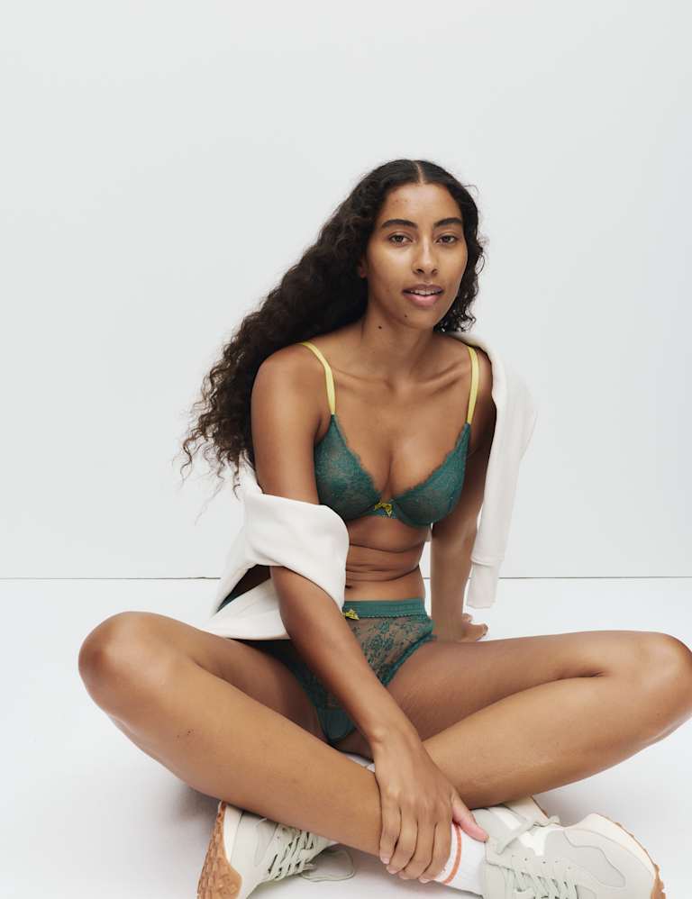 Anna Lace Wired Plunge Bra Set A-E 1 of 6