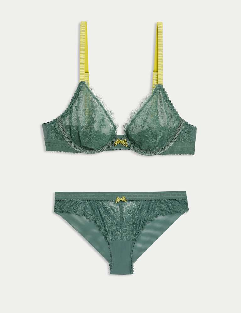 Anna Lace Wired Plunge Bra Set A-E 2 of 6