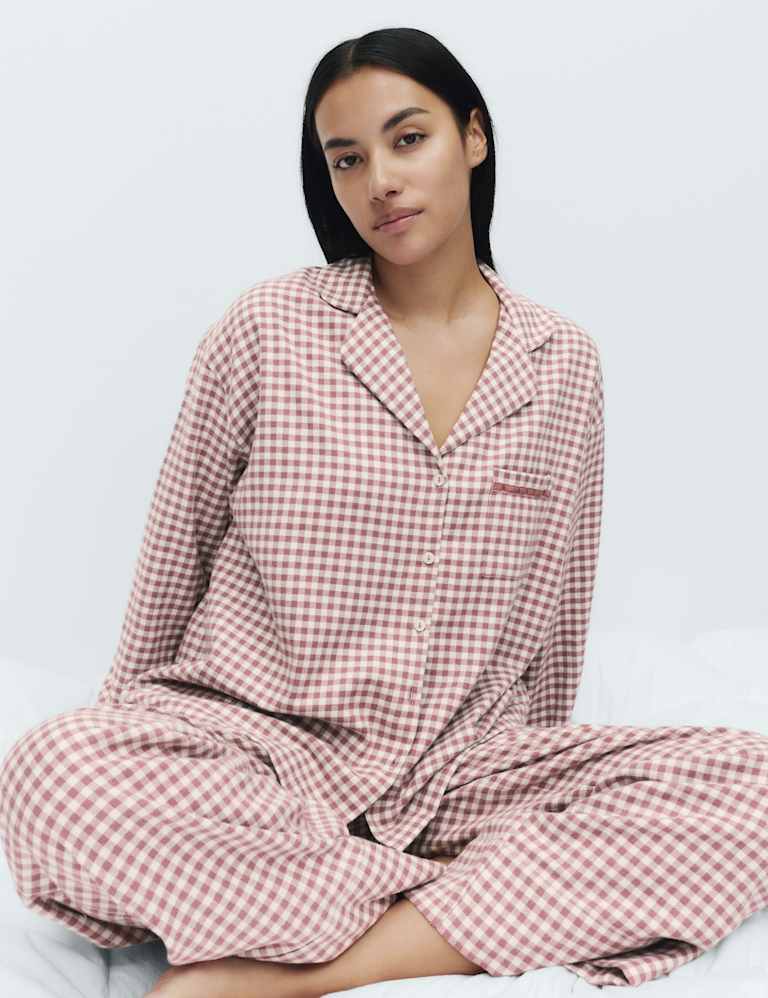 Flannel Gingham Revere Pyjama Set 1 of 6