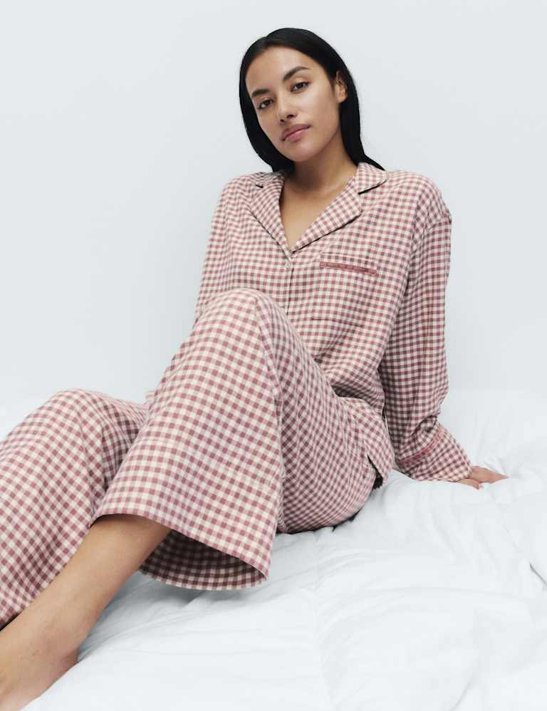 Flannel Gingham Revere Pyjama Set 6 of 6