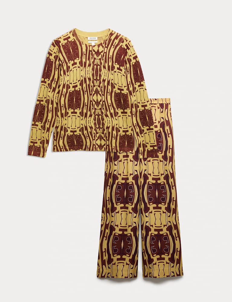 Pure Merino Wool Printed Jumper and Trouser Set 2 of 6