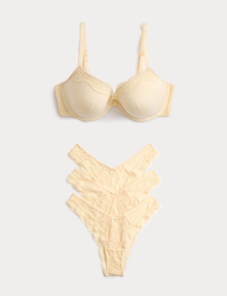 Jasmine Lace Wired Demi Cup Bra Set A-E 2 of 6