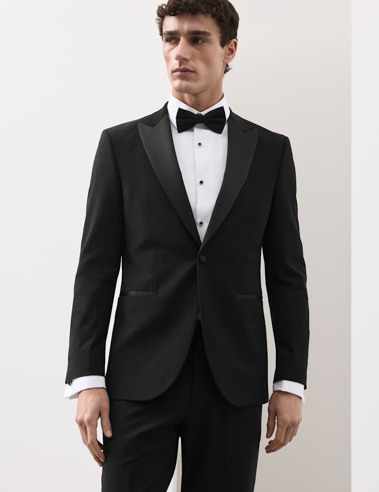2 Piece Tailored Fit Wool Blend Tuxedo Suit 1 of 6