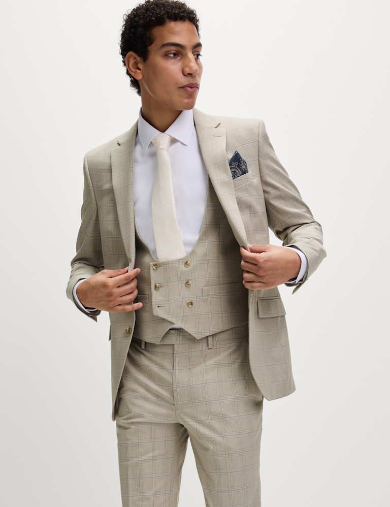 3 Piece Slim Fit Check Suit 1 of 6