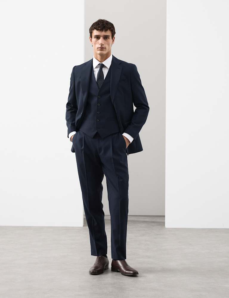 3 Piece Tailored Fit Pure Wool Check Suit 1 of 6