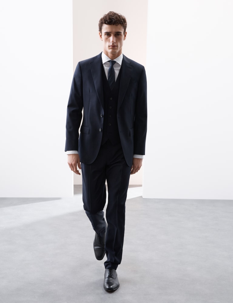 3 Piece Tailored Fit Pure Wool Check Suit 1 of 7