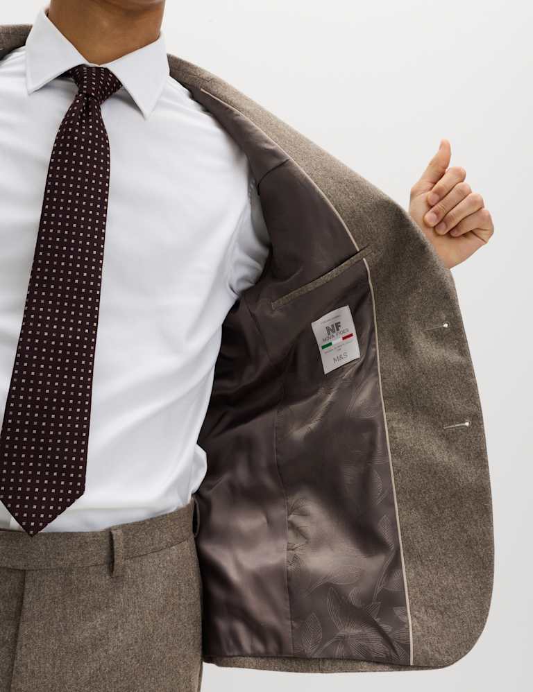 2 Piece Tailored Fit Italian Wool Rich Tweed Suit 4 of 6