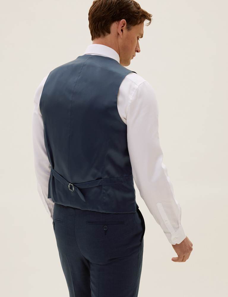 The Ultimate Navy Slim Fit Wool Pinstripe 3 Piece Suit 3 of 7