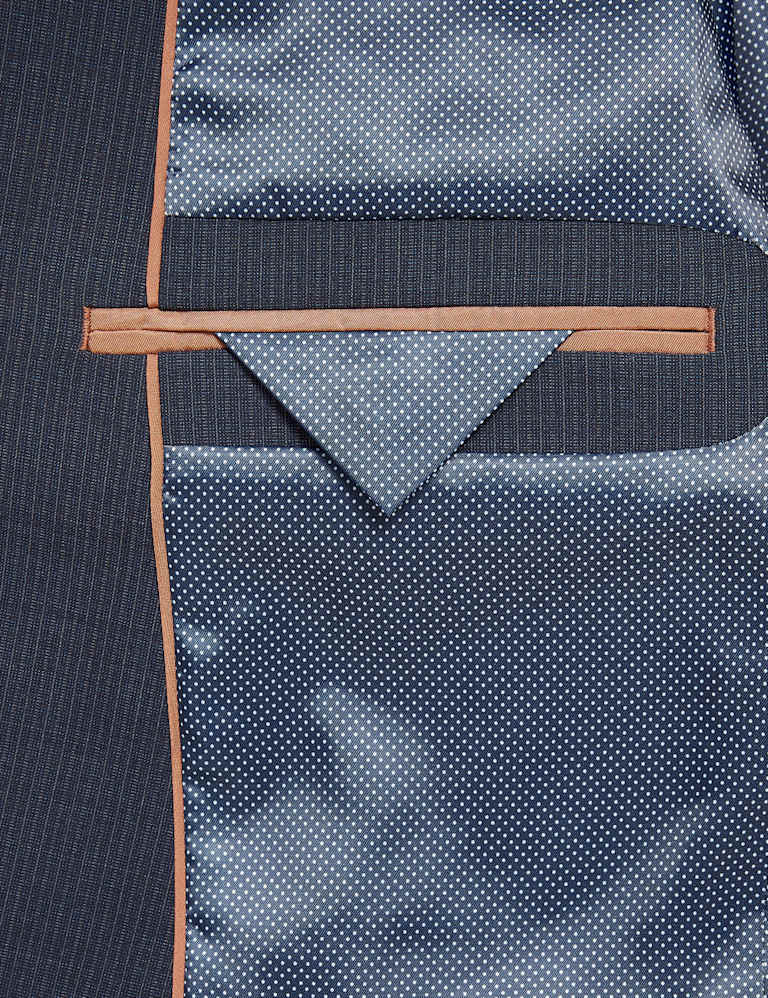 The Ultimate Navy Slim Fit Wool Pinstripe 3 Piece Suit 7 of 7